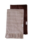 Striped Ruffle Hand + Dish Towel | Brown