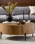 Eaton Drum Coffee Table | Amber Oak Resin