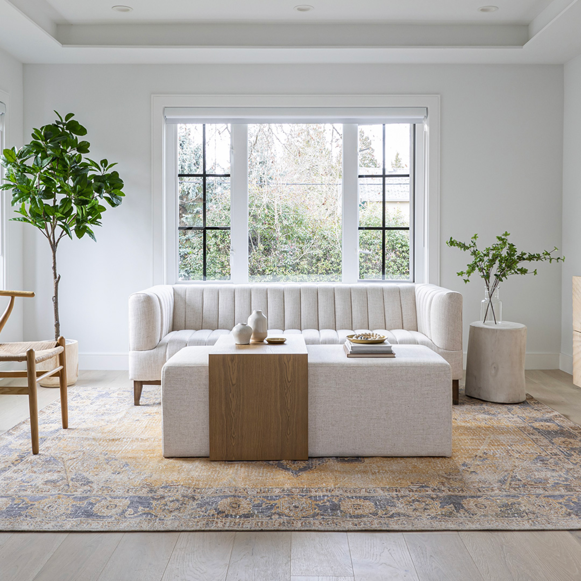 Ottoman and Coffee Table Combo