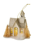 Glitter LED House Ornament