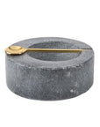 Round Marble Pinch Pot + Gold Spoon