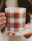 Happy Holidays Plaid Jar Candle