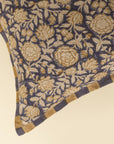 Floral & Stripe Block Print Linen Pillow