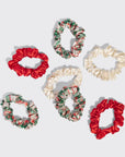 Holiday Ruched Satin Scrunchie Set | 7pcs