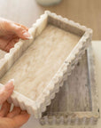 Marble Scalloped Tray | Beige