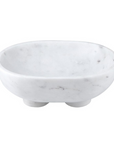 Footed Marble Bowl | White