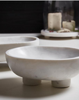 Footed Marble Bowl | White