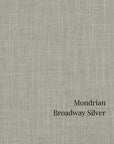 Textured gray fabric with 'Mondrian Broadway Silver' label in St. Albert