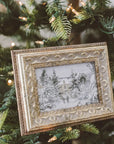 Snowy Stroll Vintage Print