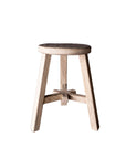 Reclaimed Elm Wood Round Stool
