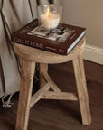 Reclaimed Elm Wood Round Stool