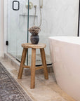 Reclaimed Elm Wood Round Stool