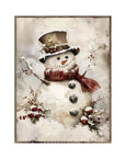 Snowman Vintage Print