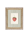 Strawberries On Stripes Framed Antique Art