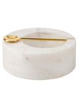 Round Marble Pinch Pot + Gold Spoon