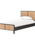 Sydney Bed | Black Wash, Natural Cane