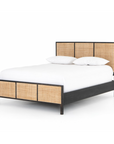 Sydney Bed | Black Wash, Natural Cane