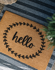 Hello Laurel Wreath Doormat