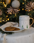 Hand-Painted Holiday House Mug - Scalloped Roof