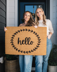 Hello Laurel Wreath Doormat