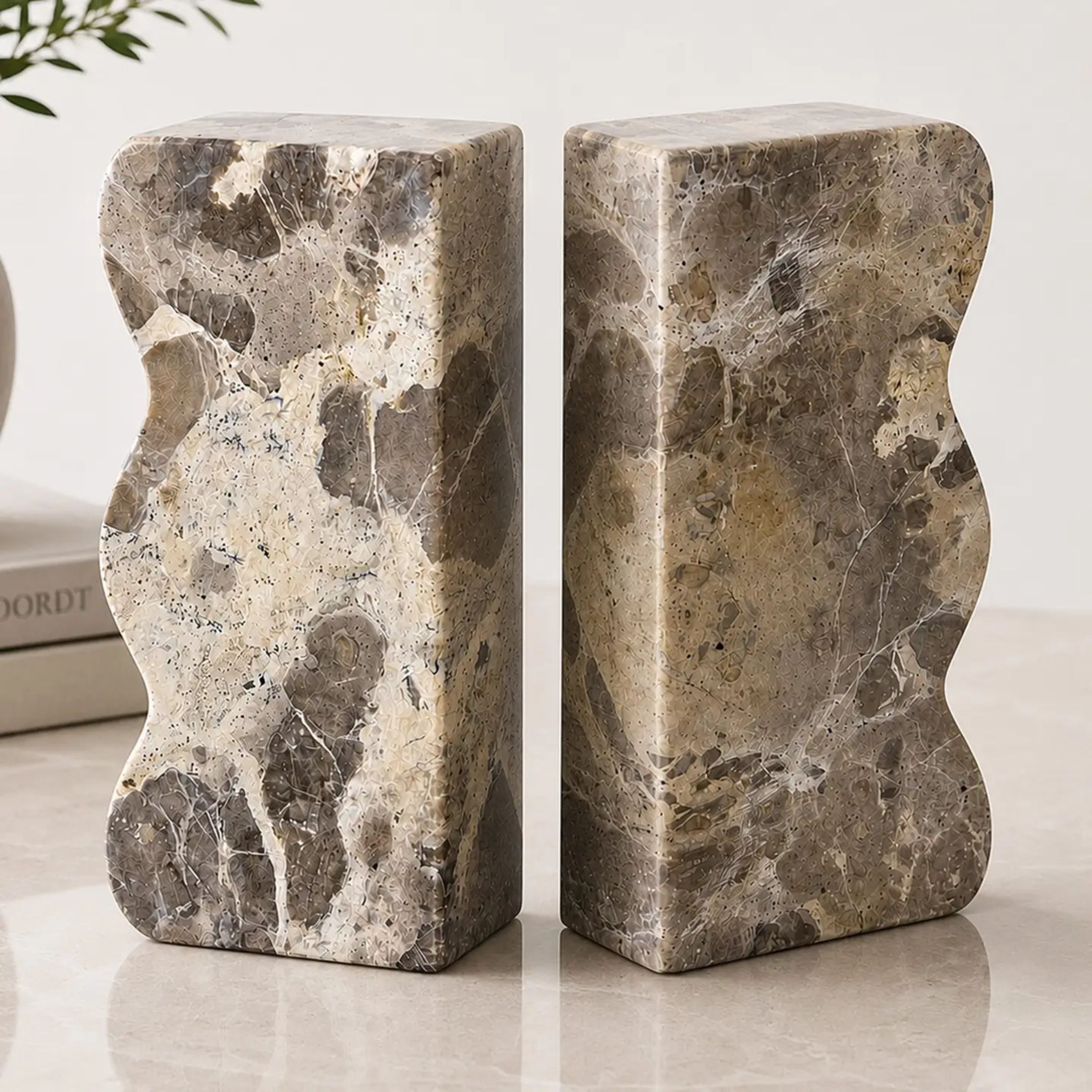 Amphora Marble Bookends