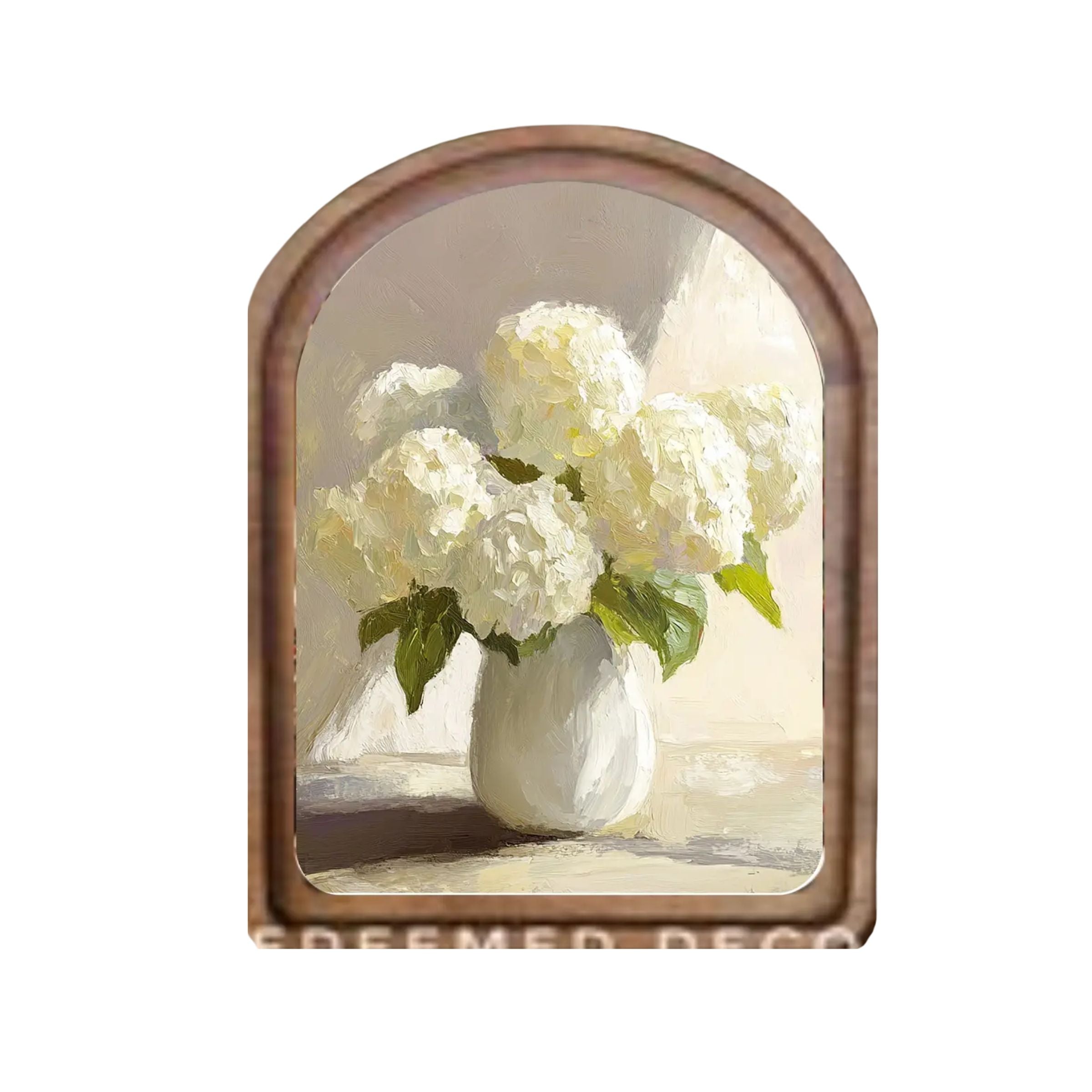Arch Top Hydrangea Vase Framed Art