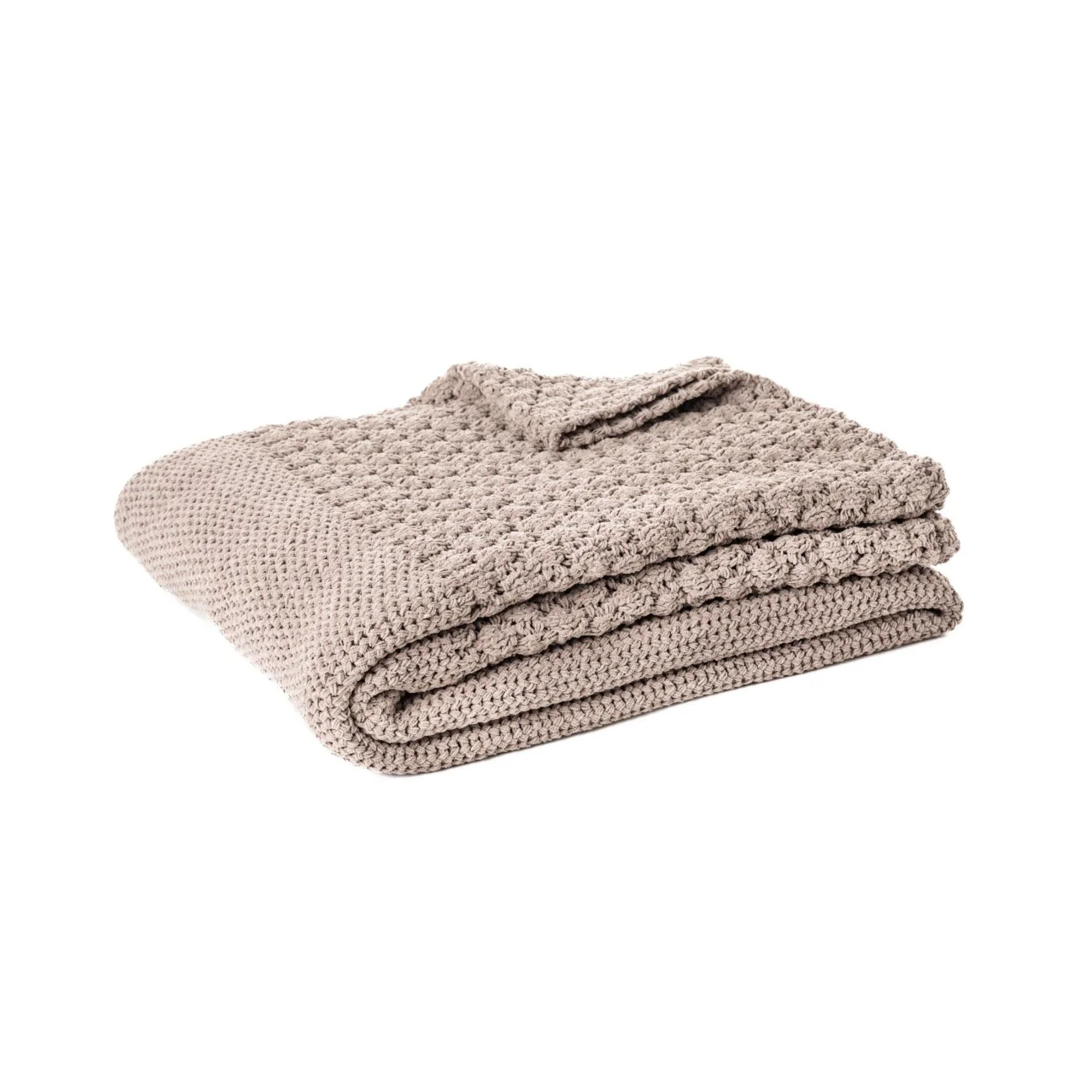 Basket Chenille Brown Throw