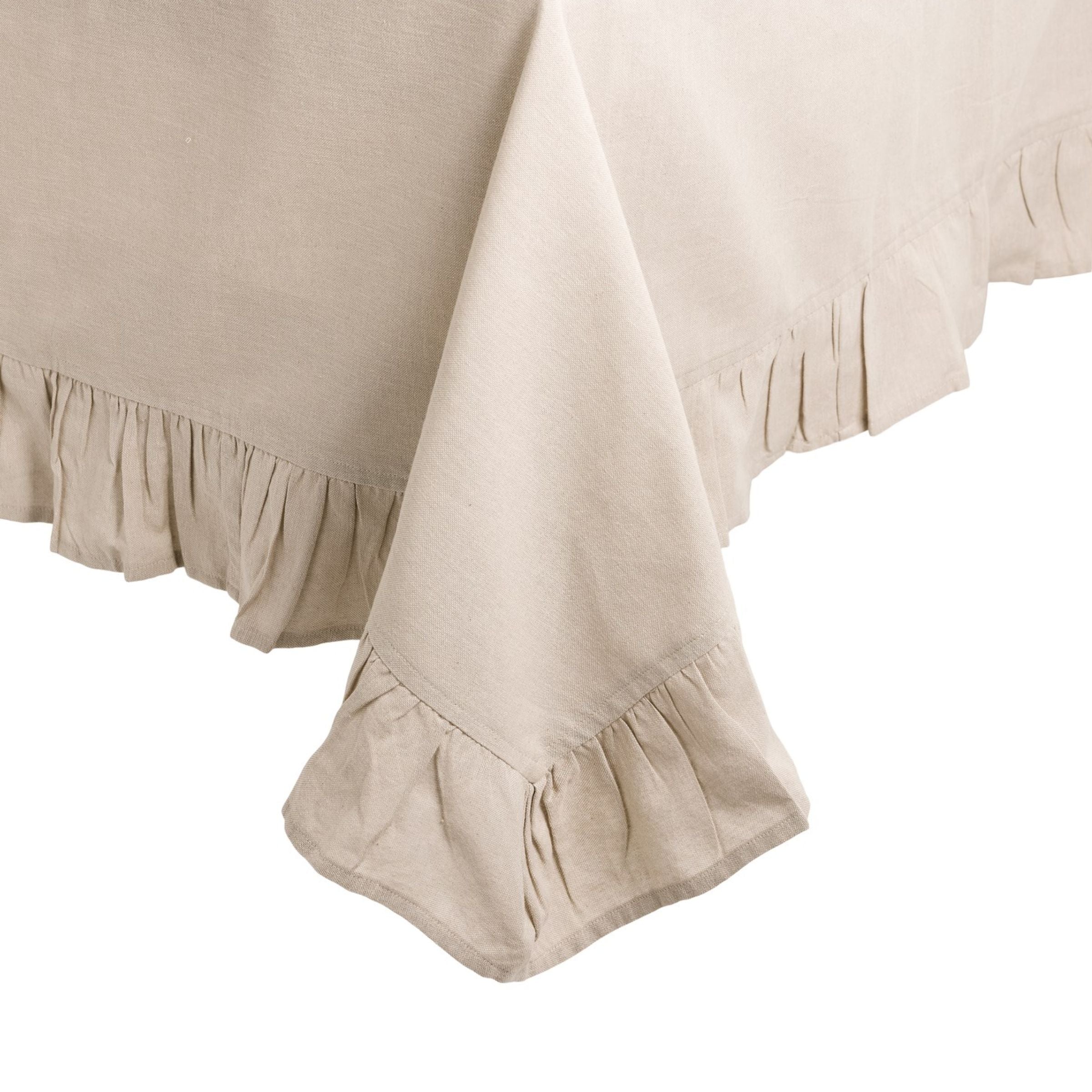 Tan Ruffle Table Cloth