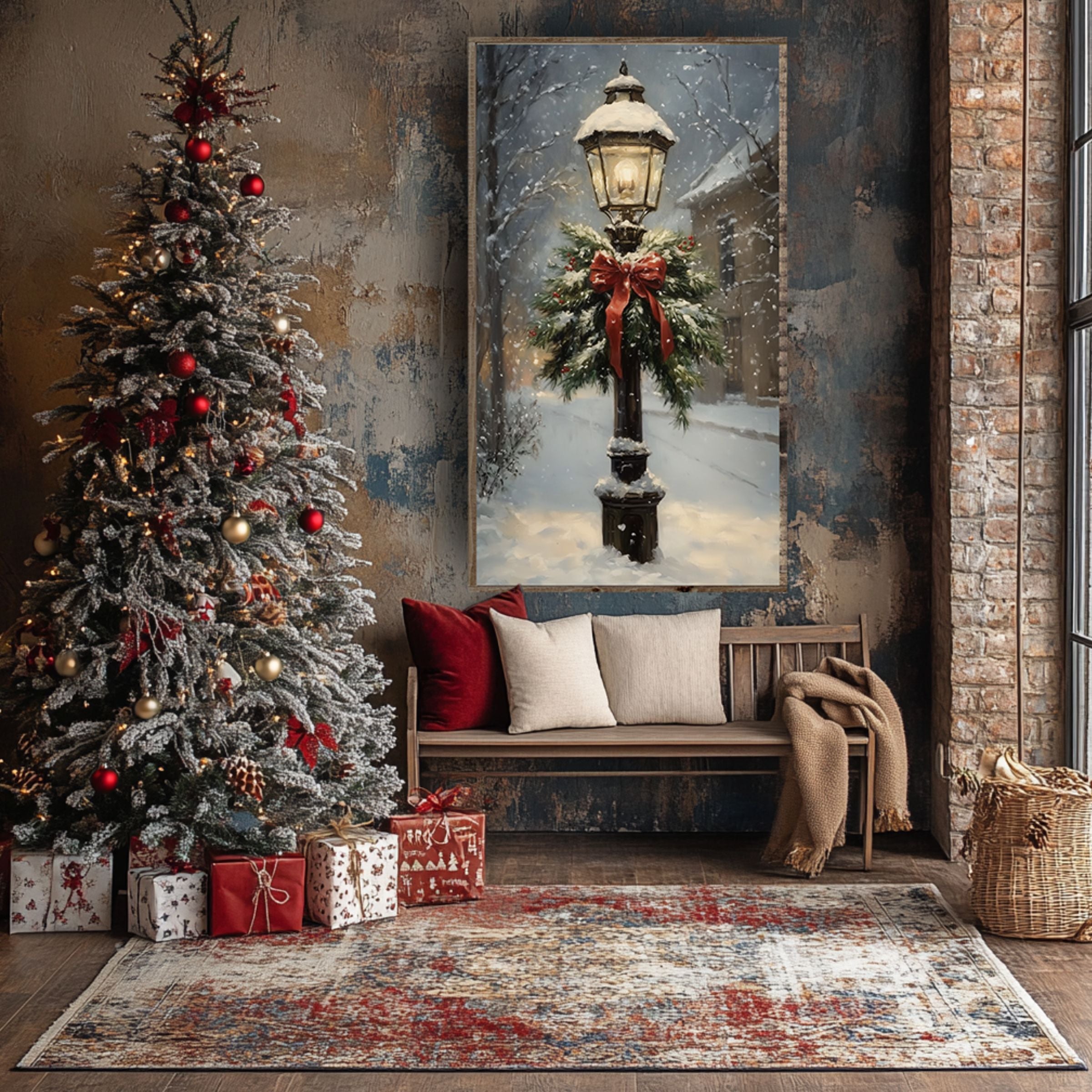 Christmas Lamp Vintage Print