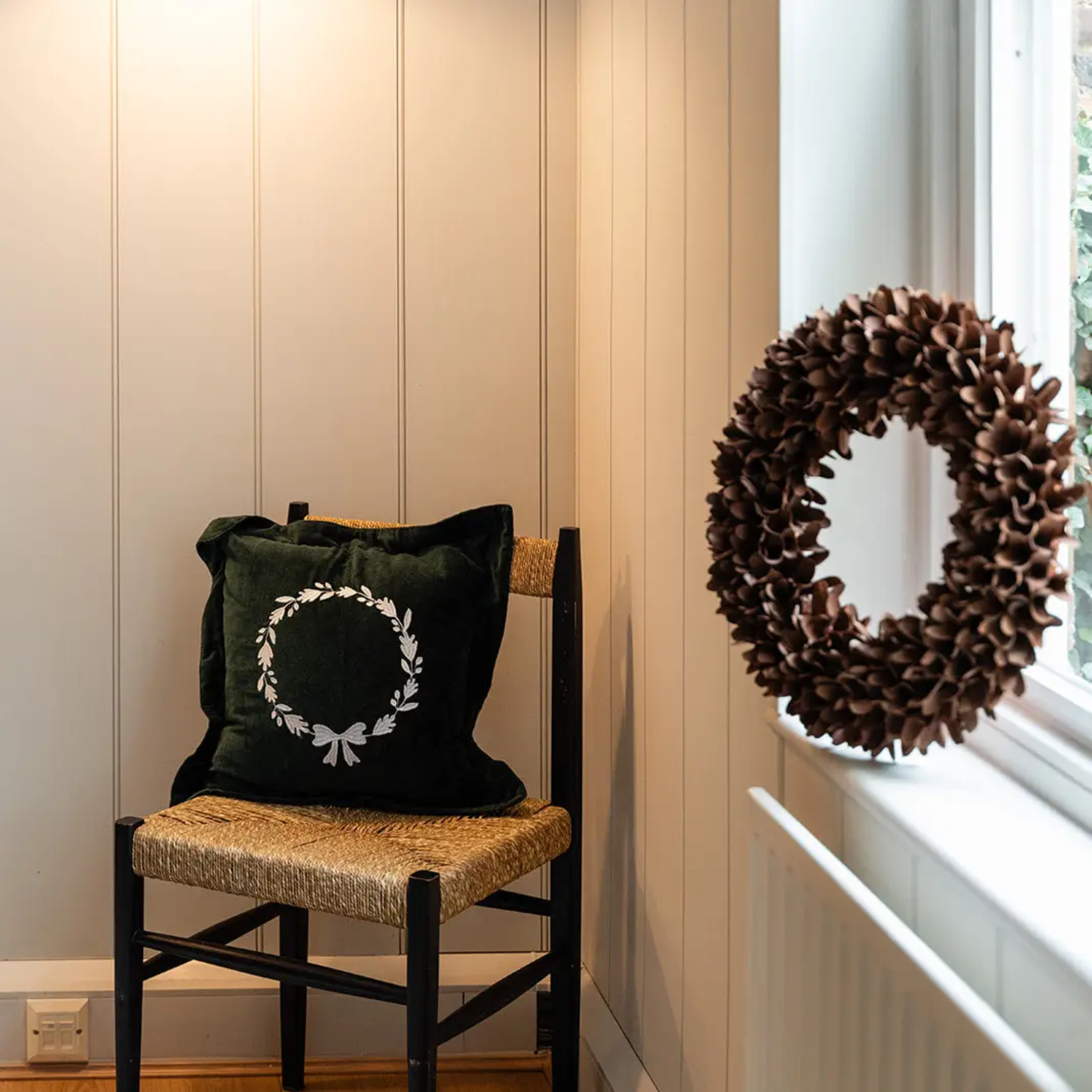 Dark Brown Wooden Wreath