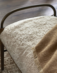 Demi Accent Bench | Beige Shearling