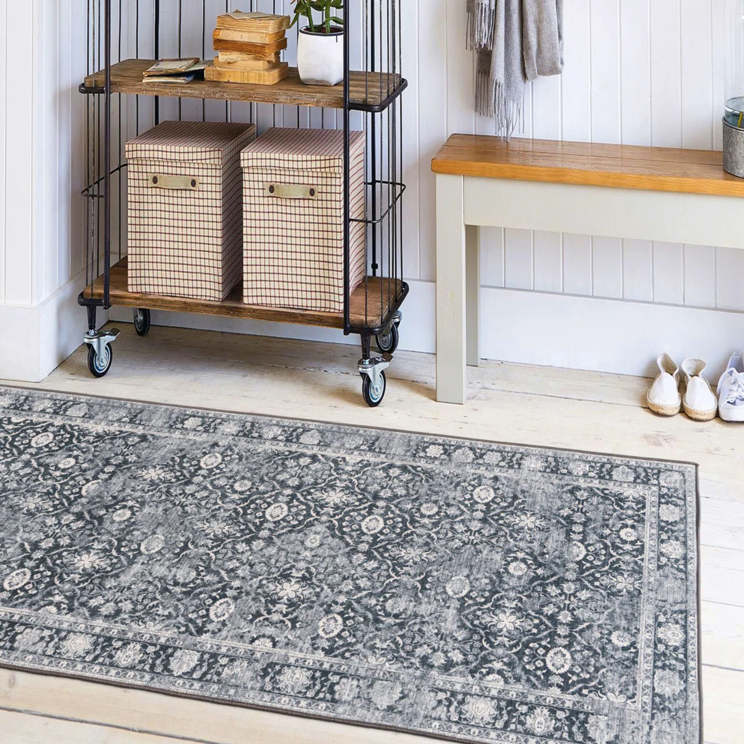 Noor Vintage Rug | Dark Charcoal