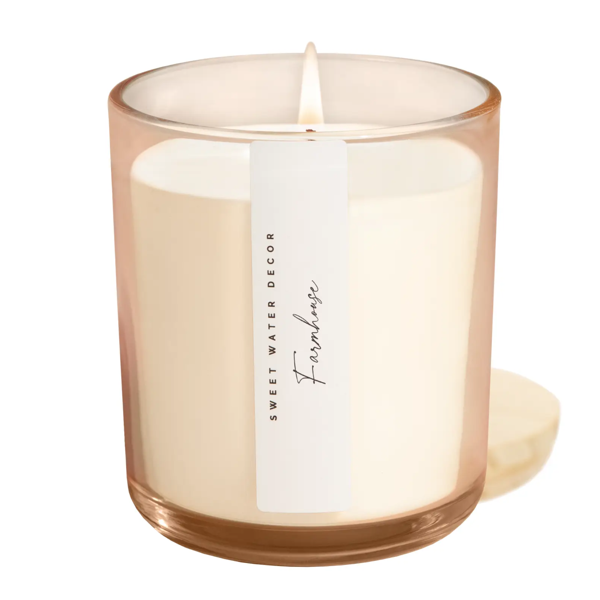 Farmhouse Tan Glass Candle