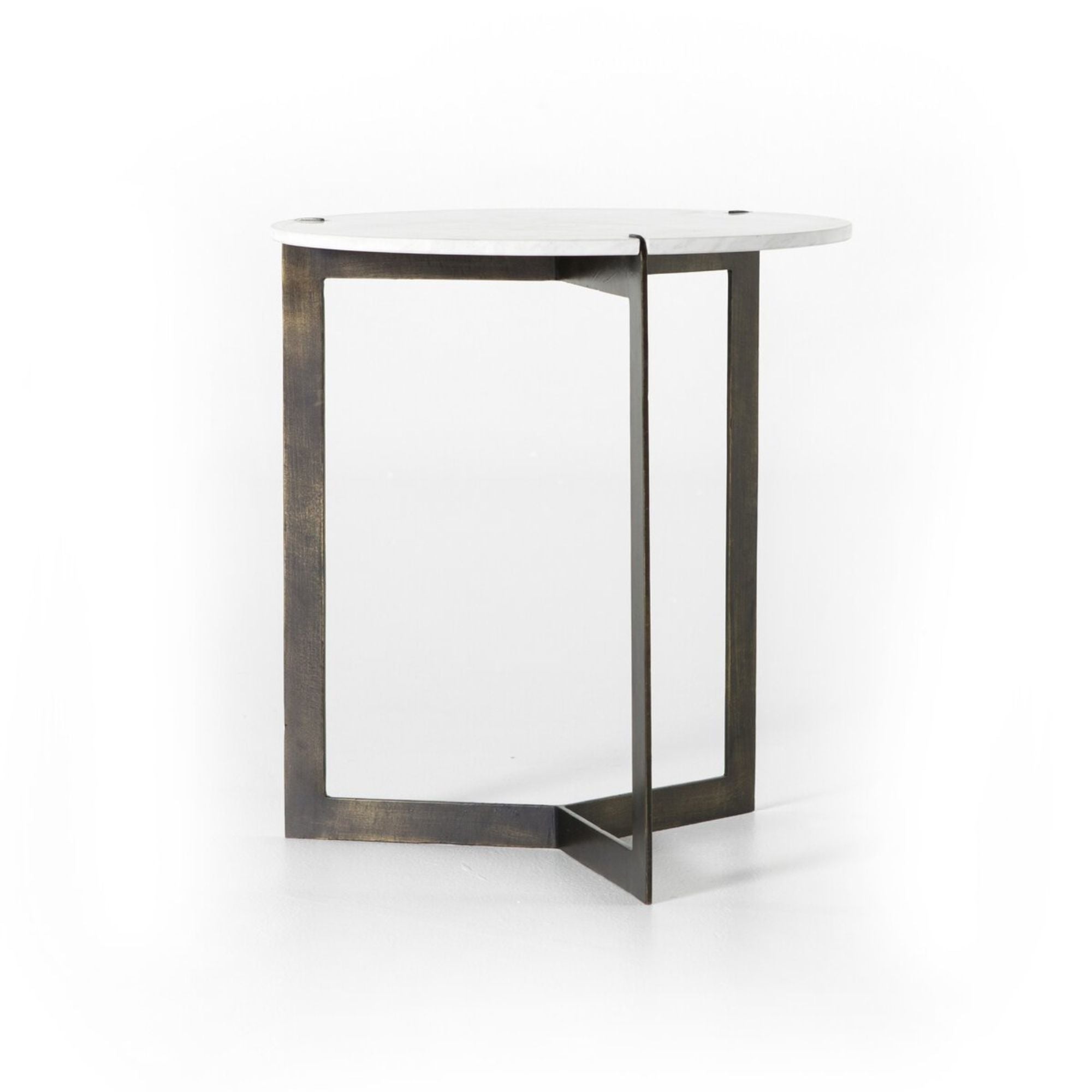 Kiva End Table | Polished White Marble