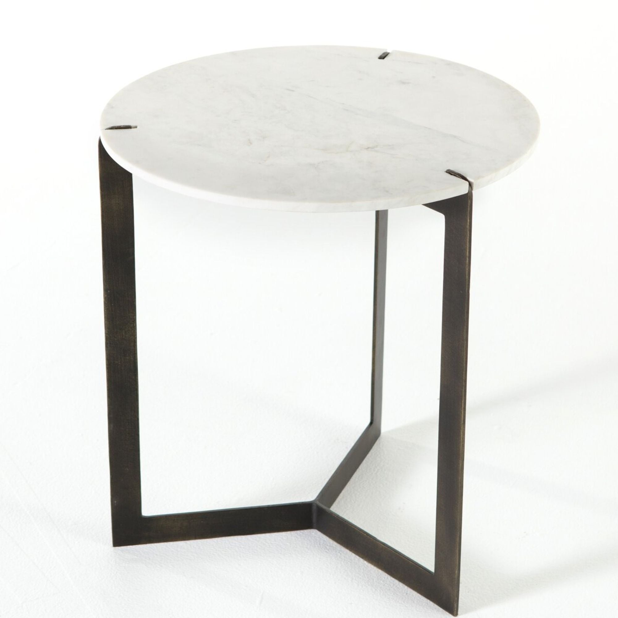 Kiva End Table | Polished White Marble