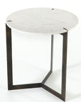 Kiva End Table | Polished White Marble