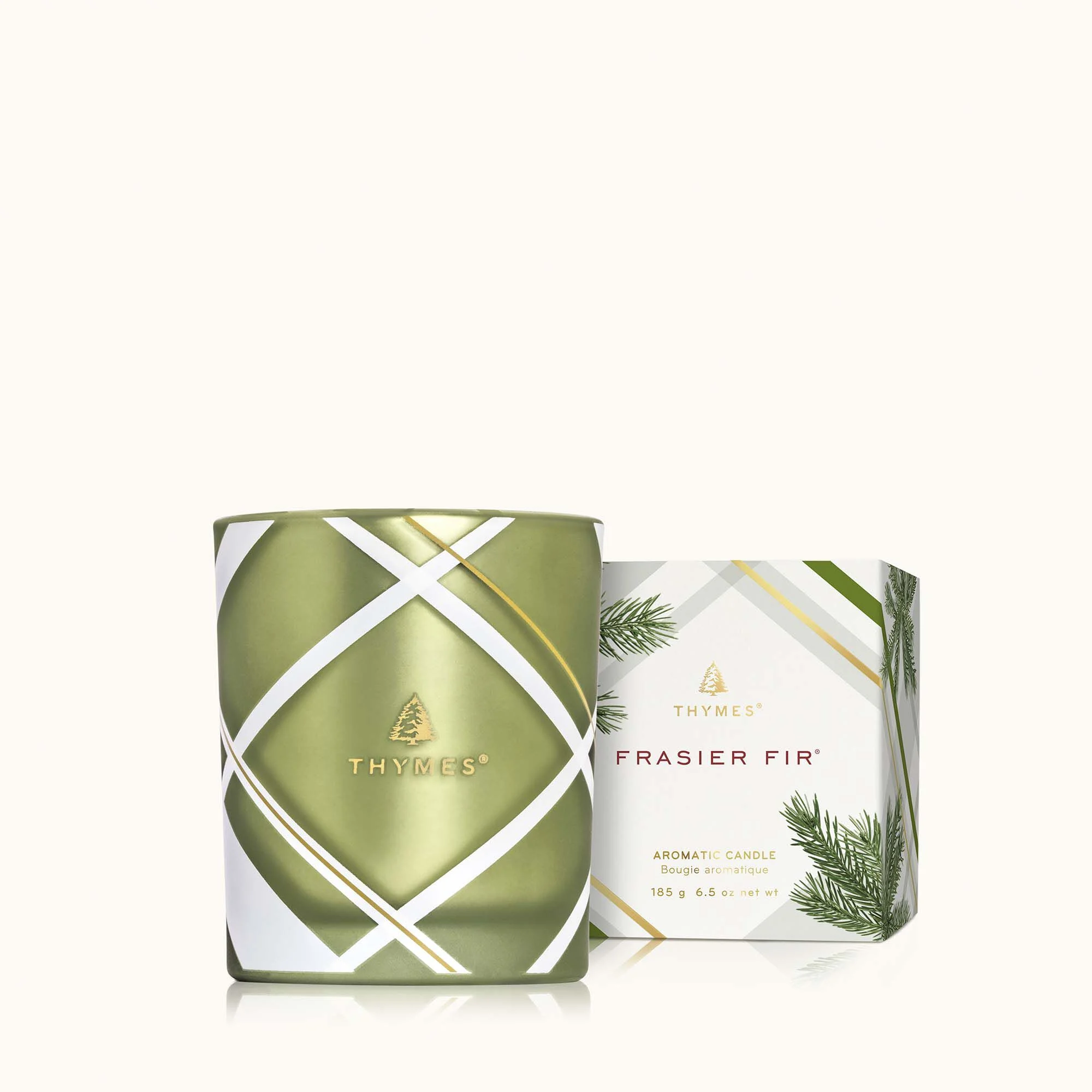 Frasier Fir Frosted Plaid Green Candle