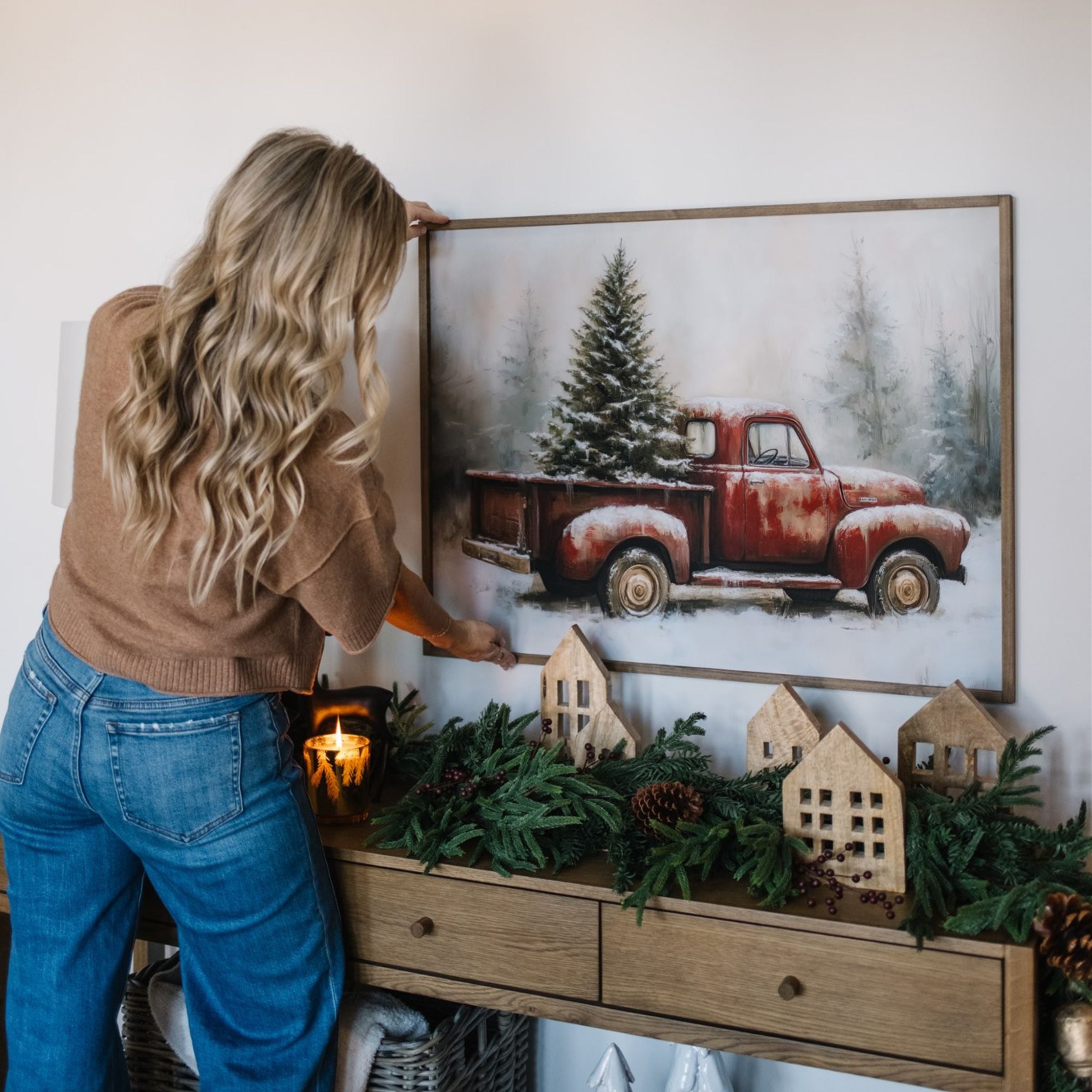 Wooden Winter House Set