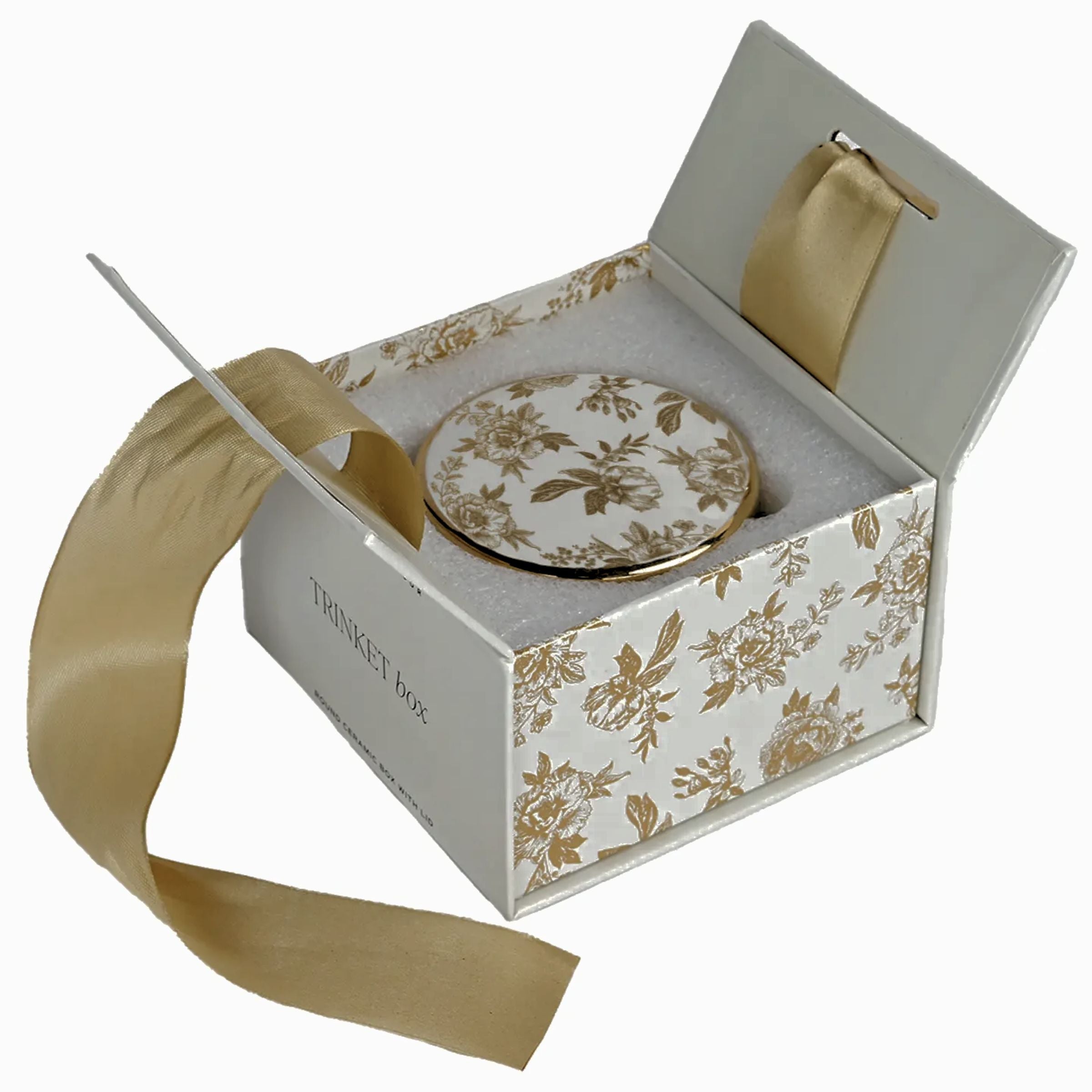 Gold Delft Trinket Dish With Lid