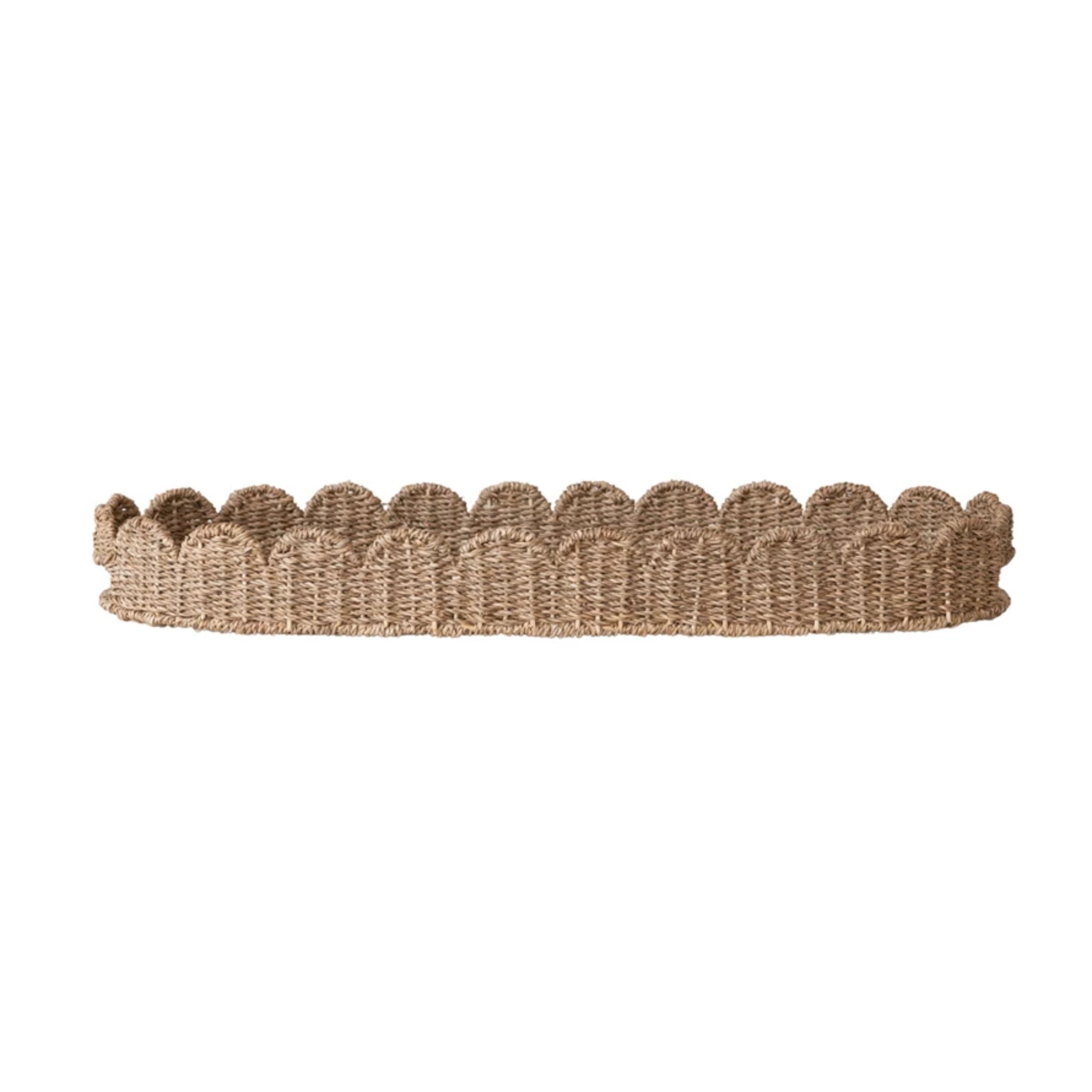 Hand-Woven Bankuan Scalloped Tray