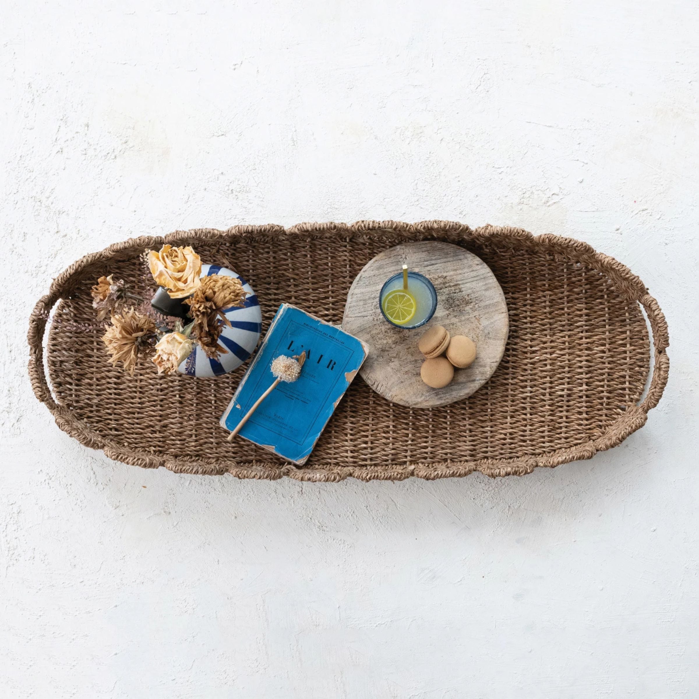 Hand-Woven Bankuan Scalloped Tray