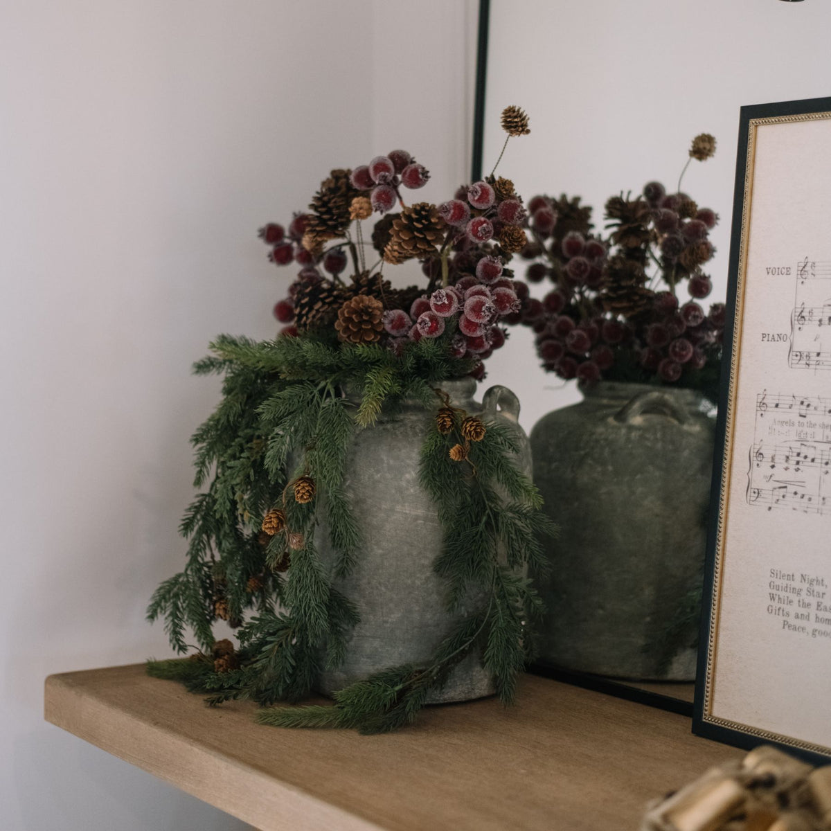 Iced Burgundy Berry Pod Spray
