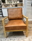 Raeleigh Accent Chair - Tan Faux Leather - AS - IS