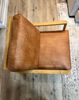 Raeleigh Accent Chair - Tan Faux Leather - AS - IS