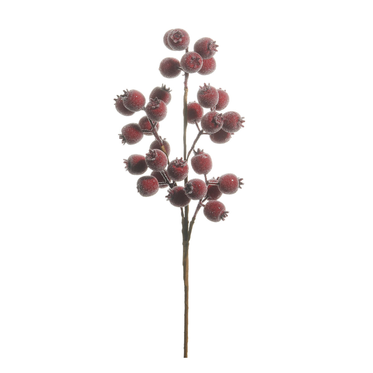 Iced Burgundy Berry Pod Spray