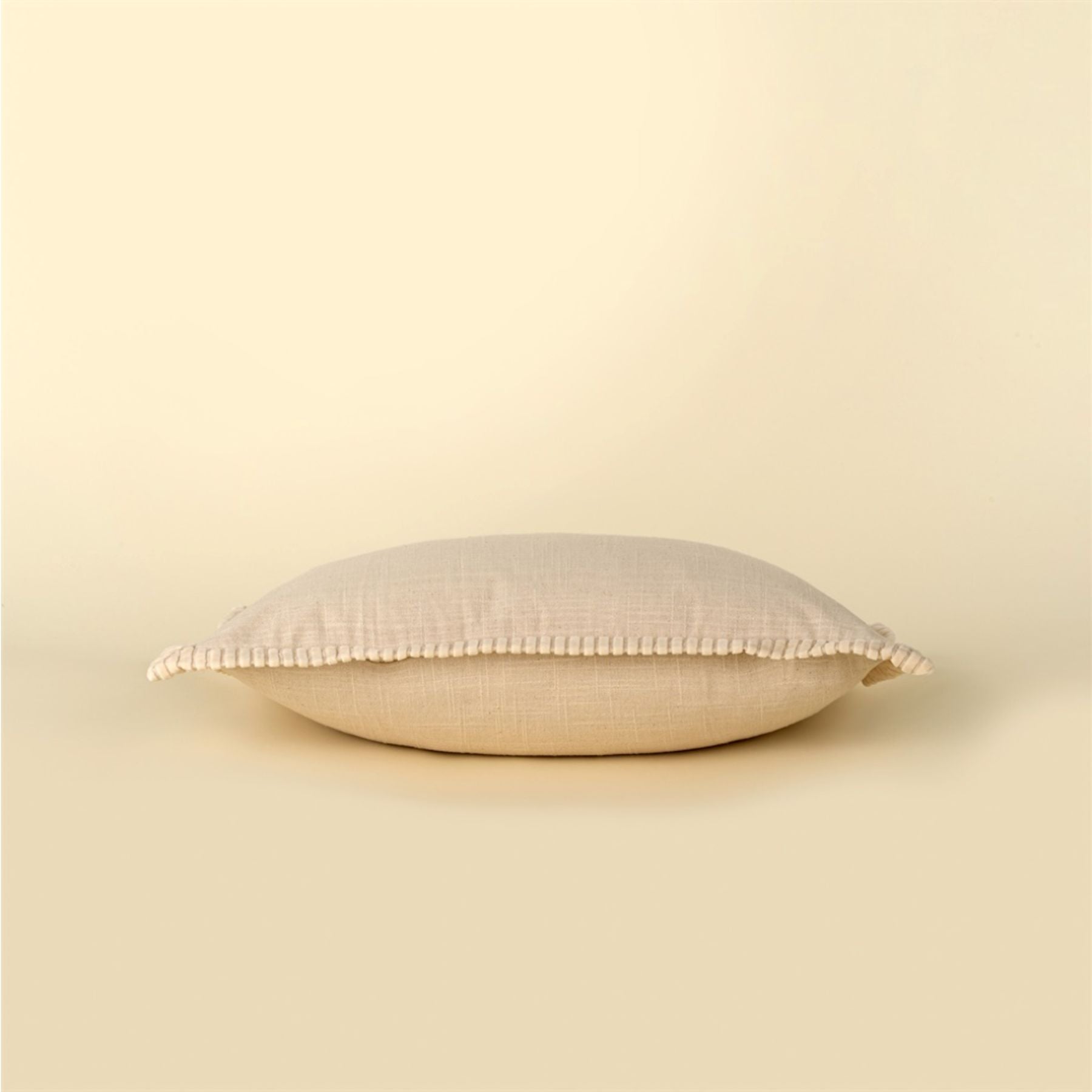Corded Velvet Edge Pillow | Ivory