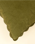 Corduroy Scallop Pillow | Moss