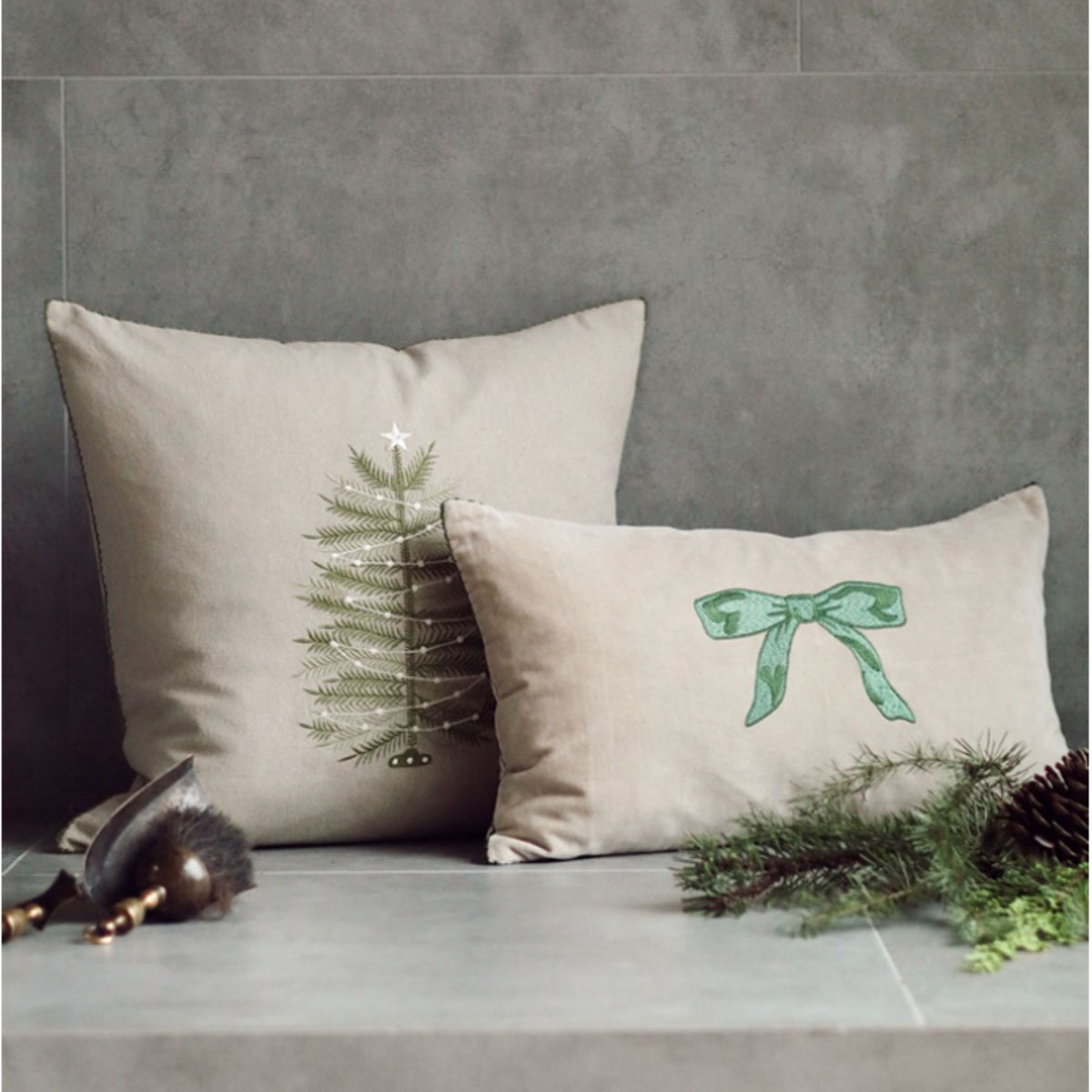 Embroidered Tree Pillow
