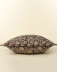 Floral & Stripe Block Print Linen Pillow