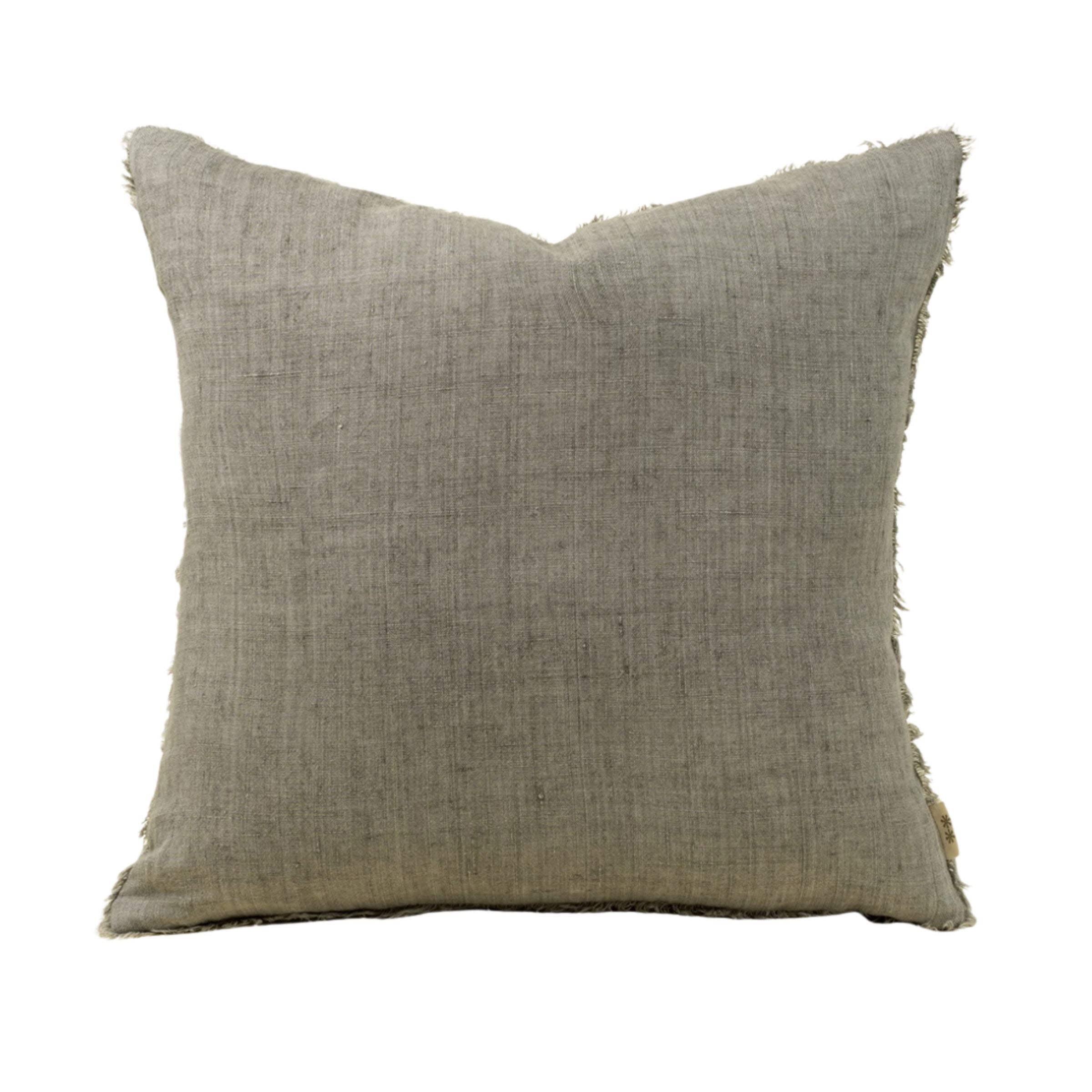 Layna Linen Pillow | Warm Grey